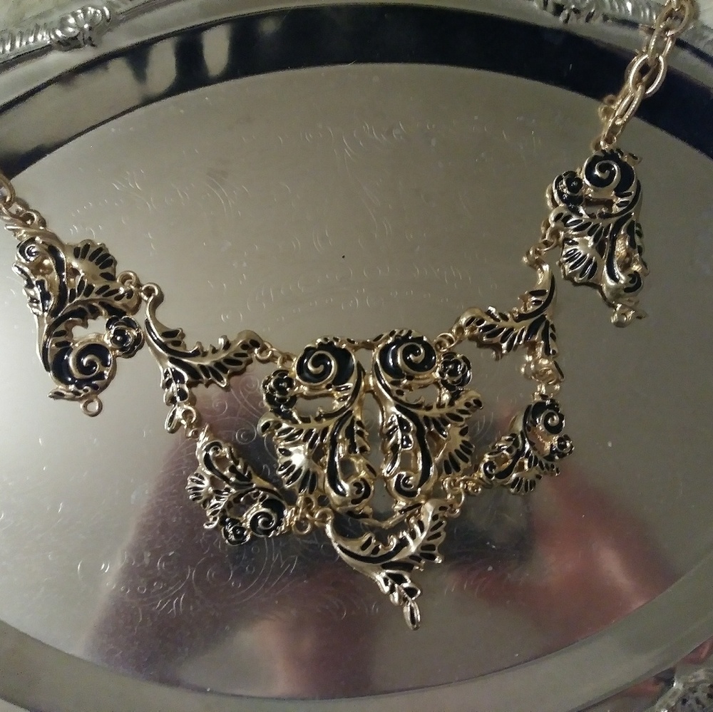 Gold statement necklace